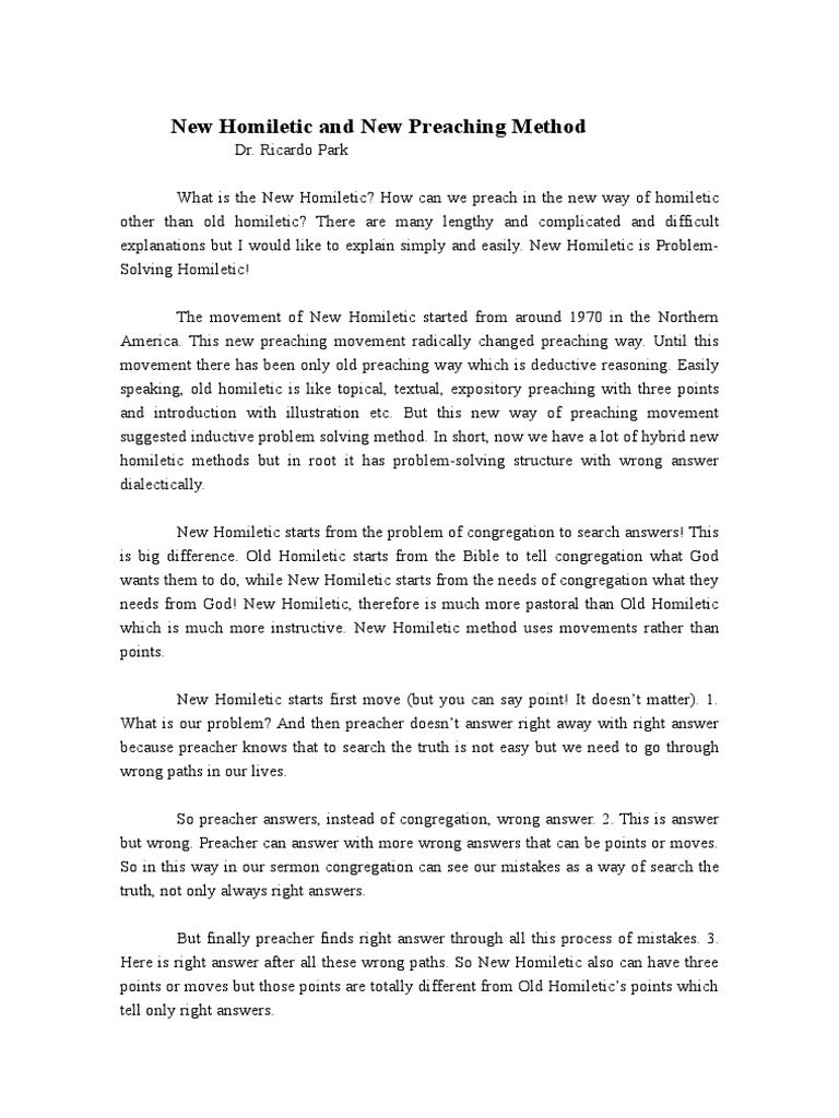 New Homiletic | PDF | Homiletics | Expository Preaching
