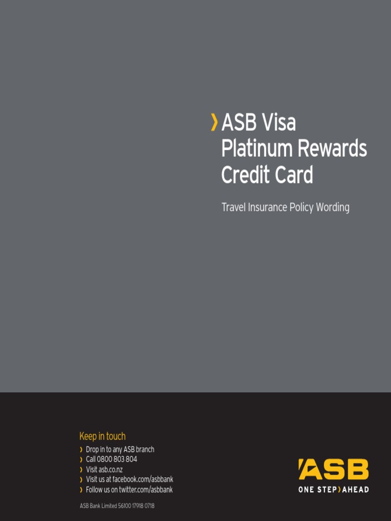 asb visa platinum travel insurance claim