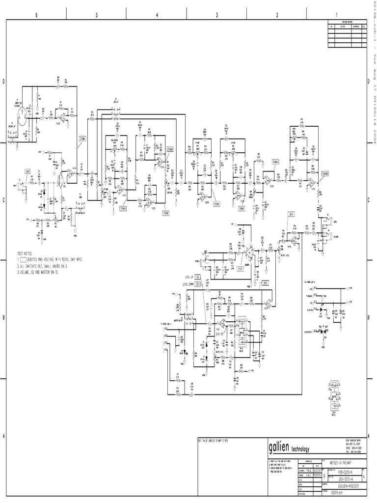 Gallien Krueger MB150S III Schematic | PDF | Electricity