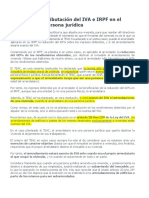 TEAC Aclara La Tributación Del IVA e IRPF en El Alquiler A Una Persona Jurídica