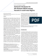 [International Journal of Adolescent Medicine and Health] Clustering of behavioural risk factors for non-communicable diseases (NCDs) among rural-based adolescents in south-west Nigeria