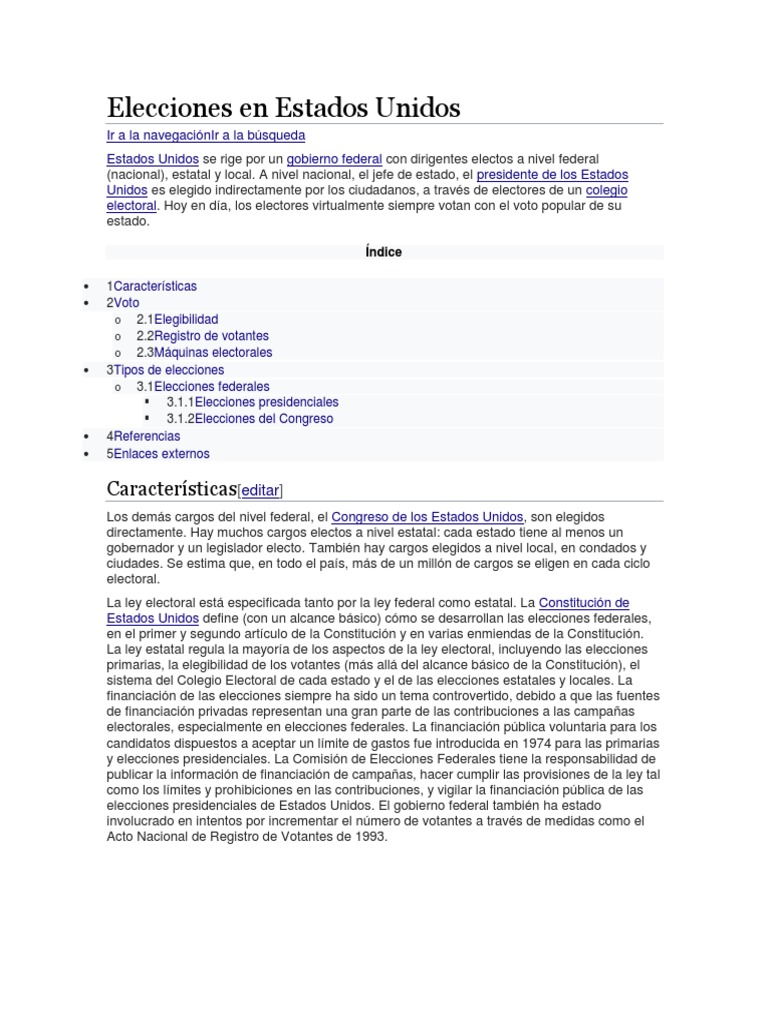 Guía sobre Elecciones en EE. UU. | PDF | Elecciones en los Estados ...