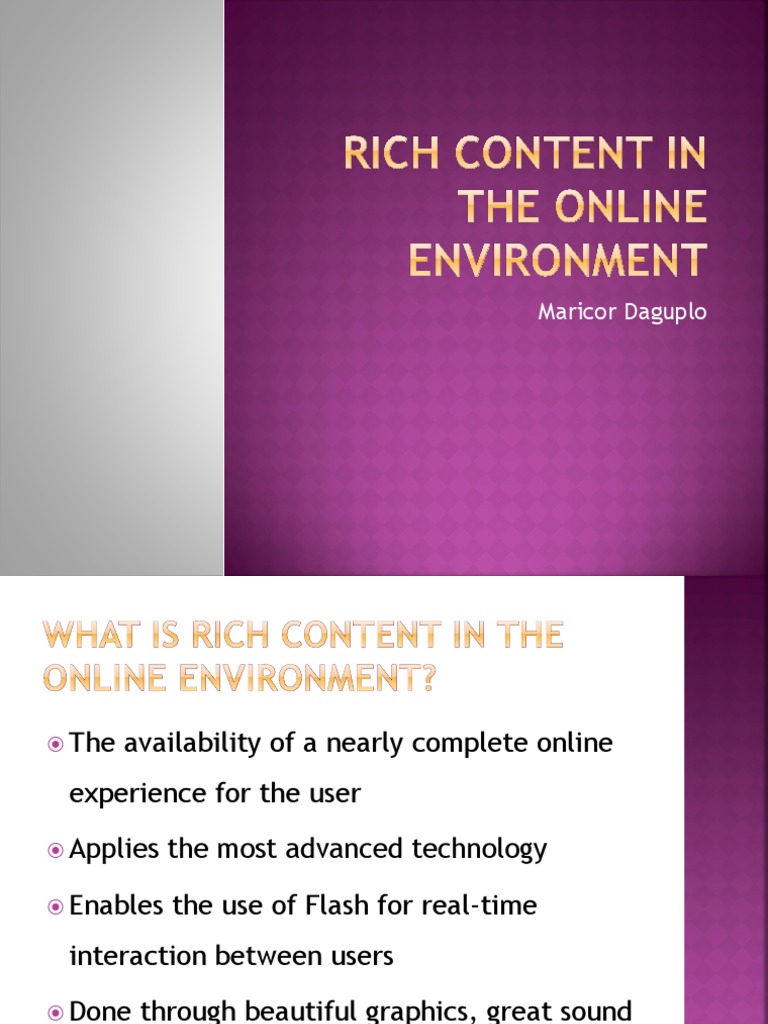 Rich Content Enhancing User Experience | PDF