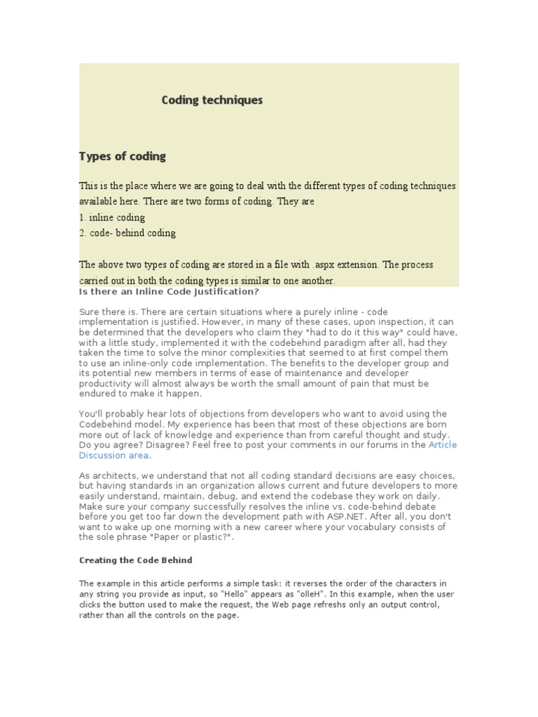 Coding Techniques 2 | PDF | Callback (Computer Programming) | Class ...