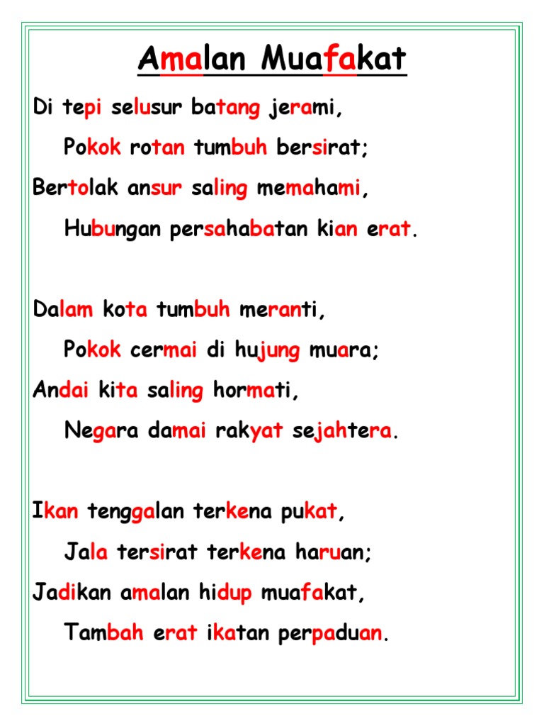 Pantun Amalan Muafakat Pdf
