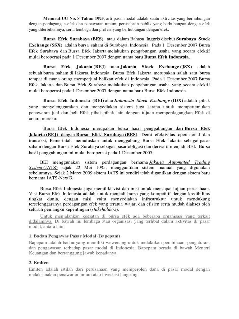 Indeks Sminfra18 Bursa Efek Indonesia | PDF