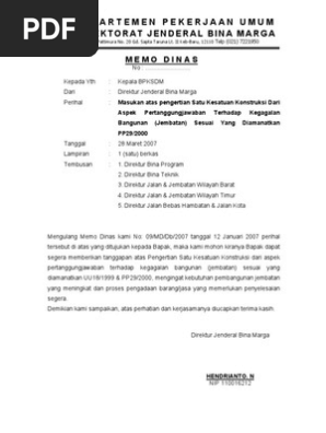 Contoh Memo Dinas