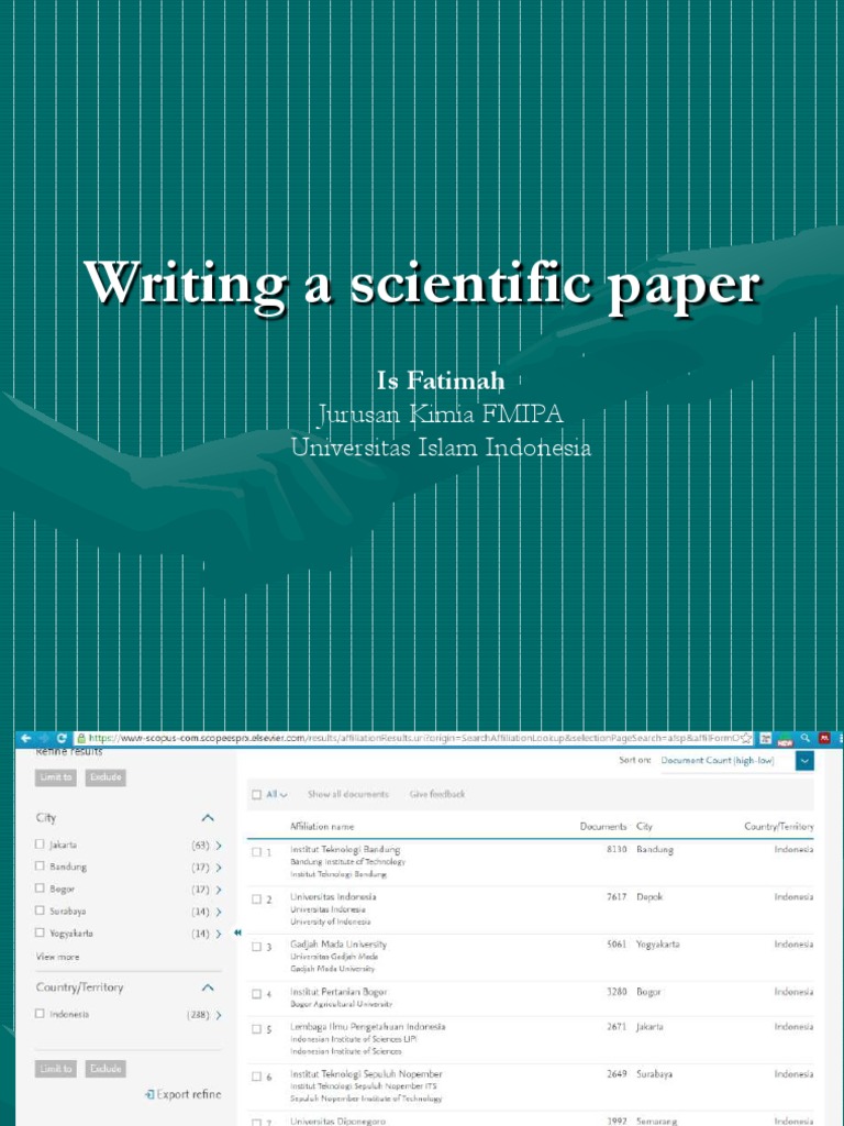 Writing A Scientific Paper PDF | PDF