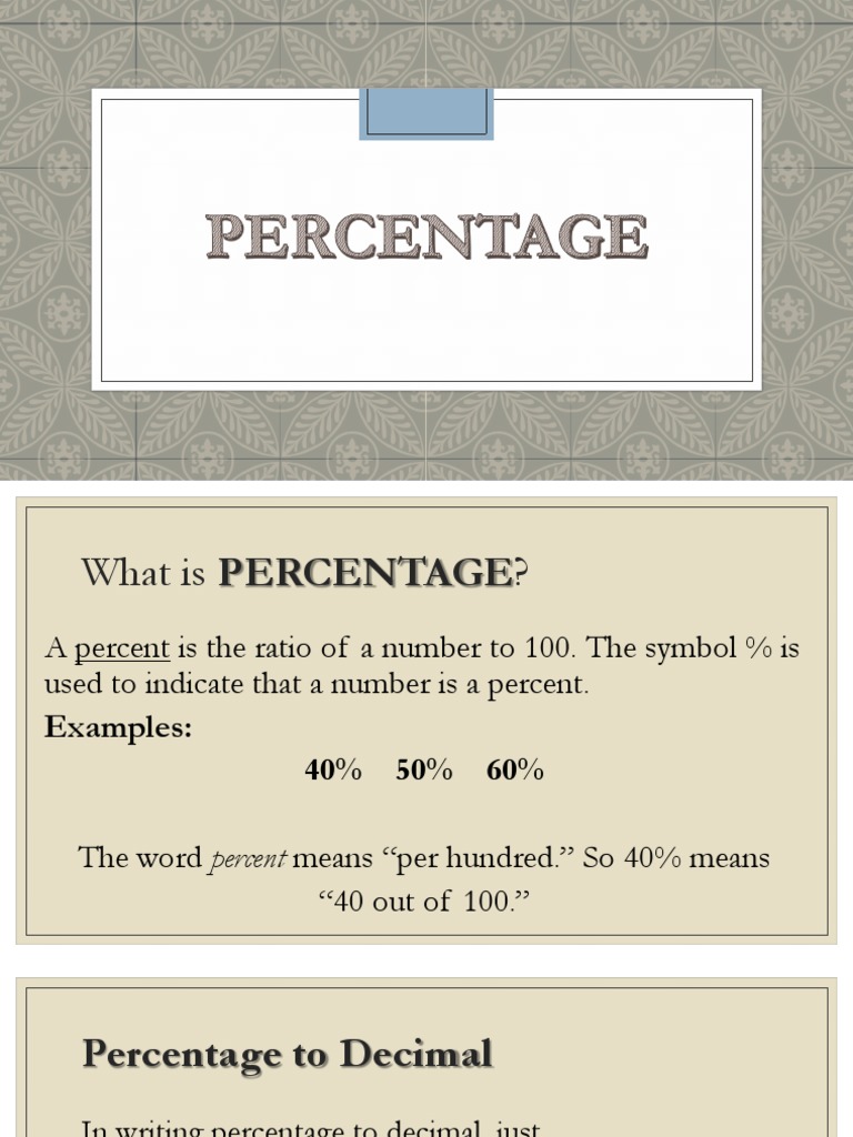 Understanding Percentages and Conversions | PDF