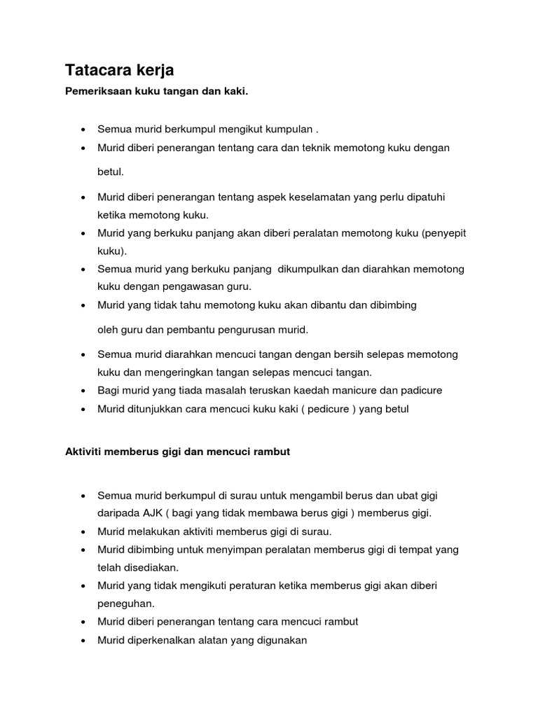 Tatacara Kerja Panduan Guru Pdf