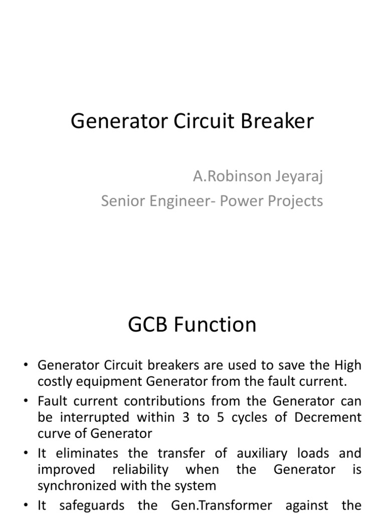 Generator Circuit Breaker PDF Electric Generator Electrical Network