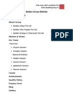 Baldev Group Website Website Sitemap Home About Group: Site Map With Contents For WWW - Baldevgroup.in