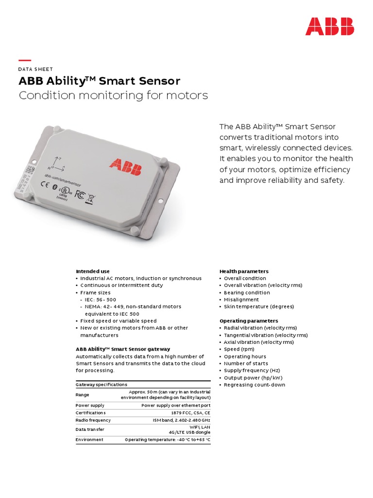 9AKK10693A9867 Data sheet_ABB AbilityTM Smart Sensor for motors_EN_RevD_lowres Wi Fi Hertz