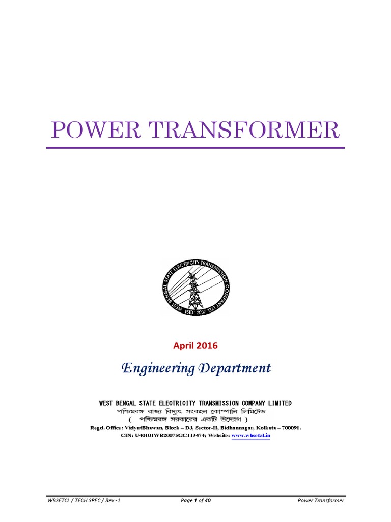 Power Transformer-19-4-16 PDF | PDF | Transformer | Switch