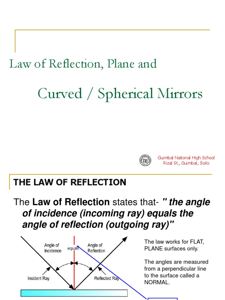 1.2 Reflections and Mirrors | PDF | Reflection (Physics) | Optics