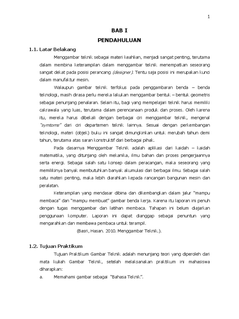 Laporan Praktikum Gambar Teknik | PDF