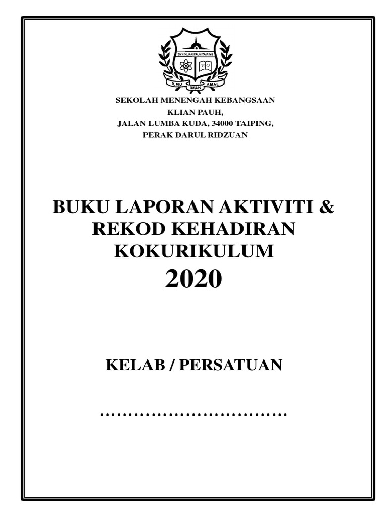 Buku Rekod Kehadiran Laporan Aktiviti Kokurikulum Pdf