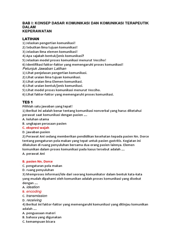Kunci Komunikasi Dalam Keperawatan Docx