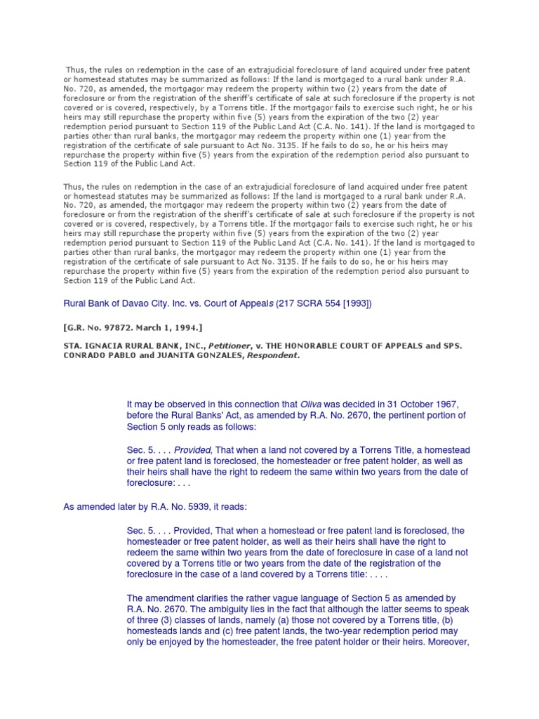 2 Year Redemption Period PDF Mortgage Law Foreclosure