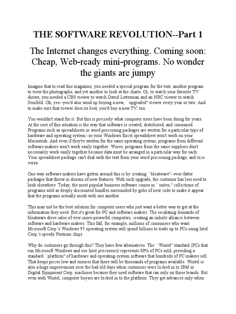 The Impact of Java on Software Revolution | PDF | World Wide Web | Web ...