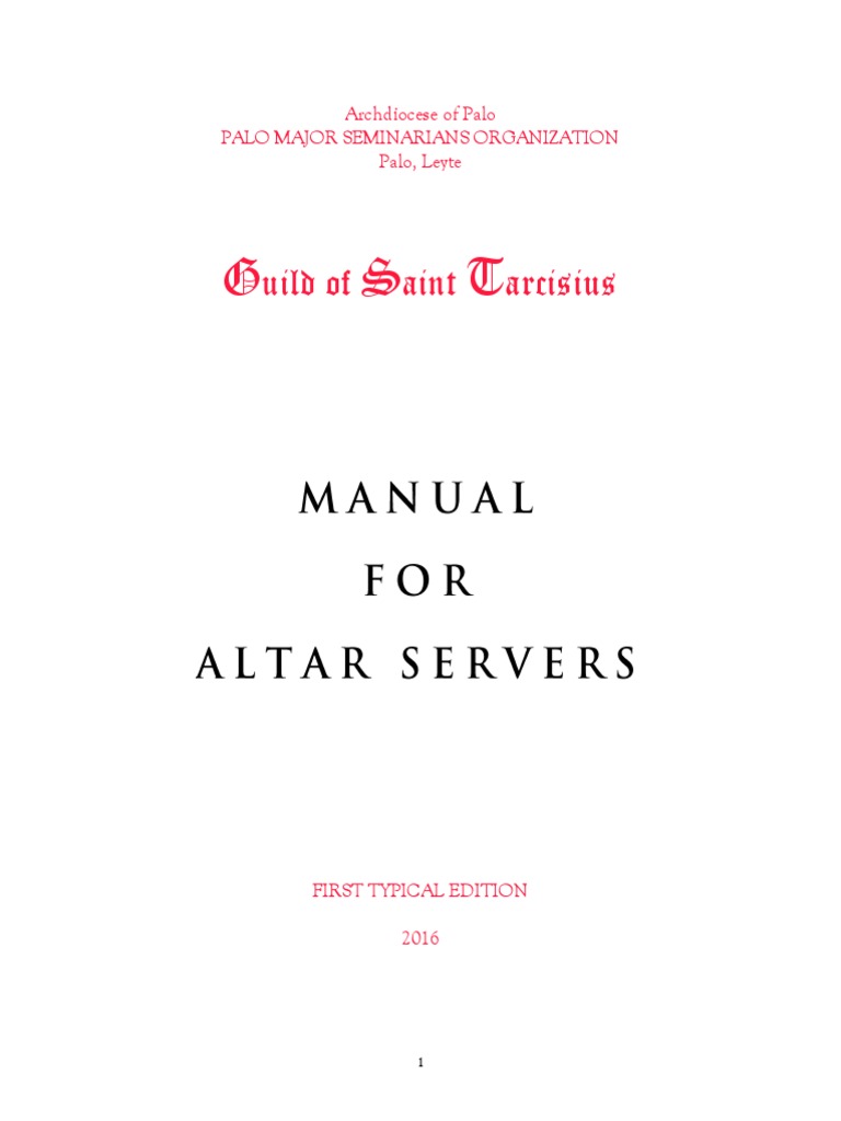 Altar Server Manual: Guild of St. Tarcisius | PDF | Eucharist ...