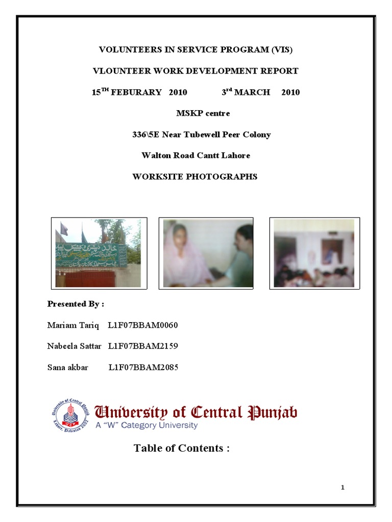 Volunteer Service Program Report 2010 | PDF | Non Governmental ...
