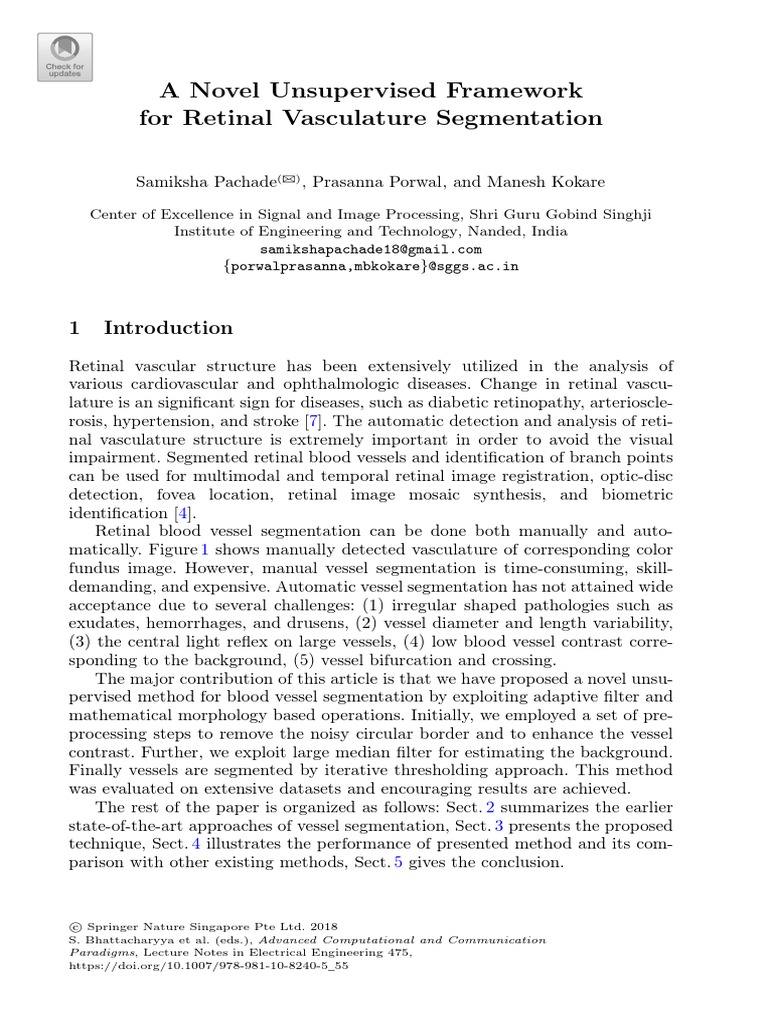 A Novel Unsupervised Framework For Retinal Vasculature Segmentation PDF ...