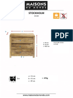 Commode 3 Tiroirs en Sheesham Massif Stockholm - Fiche Technique