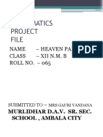 Mathematics Project File Class 12