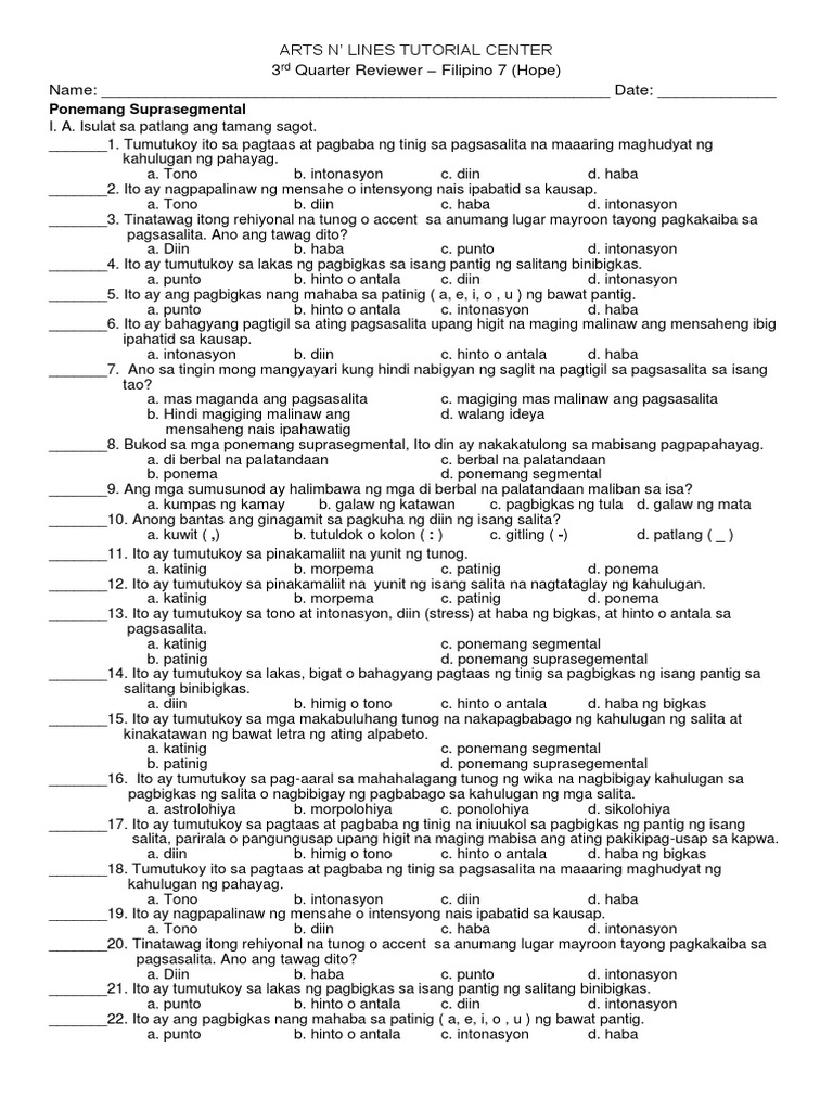 Filipino 7 3rd QT 2019 Hope | PDF