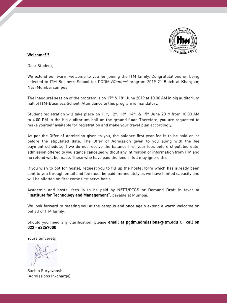 ITM Kharghar Campus - Batch 2019 21 | Download Free PDF | Notary Public ...