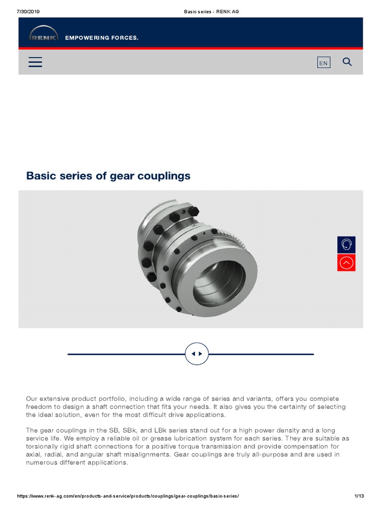 Basic Series - Gear Couplings | PDF | Machines | Manufactured Goods