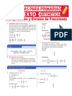 Multiplicación y División de Números Fraccionarios para Sexto de Primaria