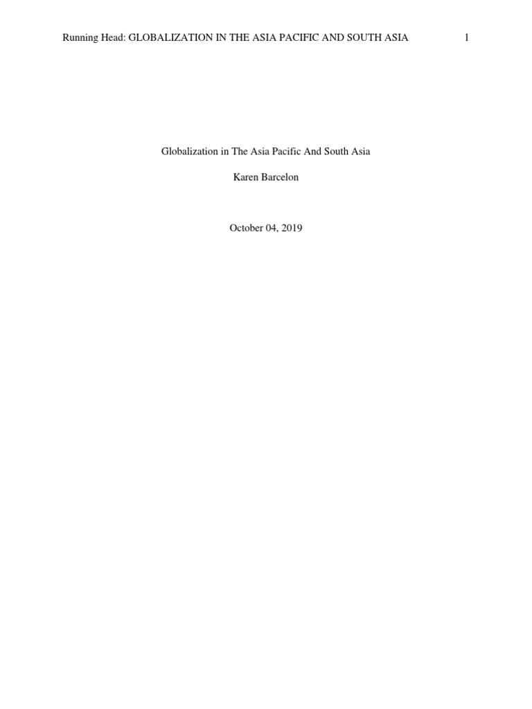 Globalization in The Asia Pacific and South Asia | PDF | International ...