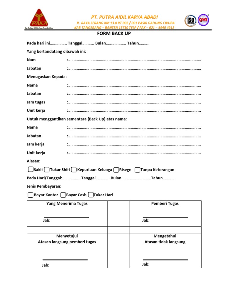 Form Back Up | PDF