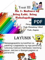 ESP YIII Aralin 1 Kultura ng ating Lahi ating Pahalagahan (ESP) Daisy A. VAldivia