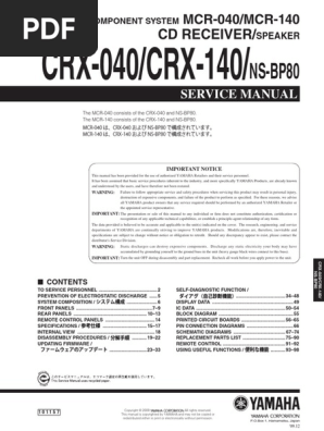 Yamaha Mcr-040 140 | PDF | Electrostatic Discharge | Solder