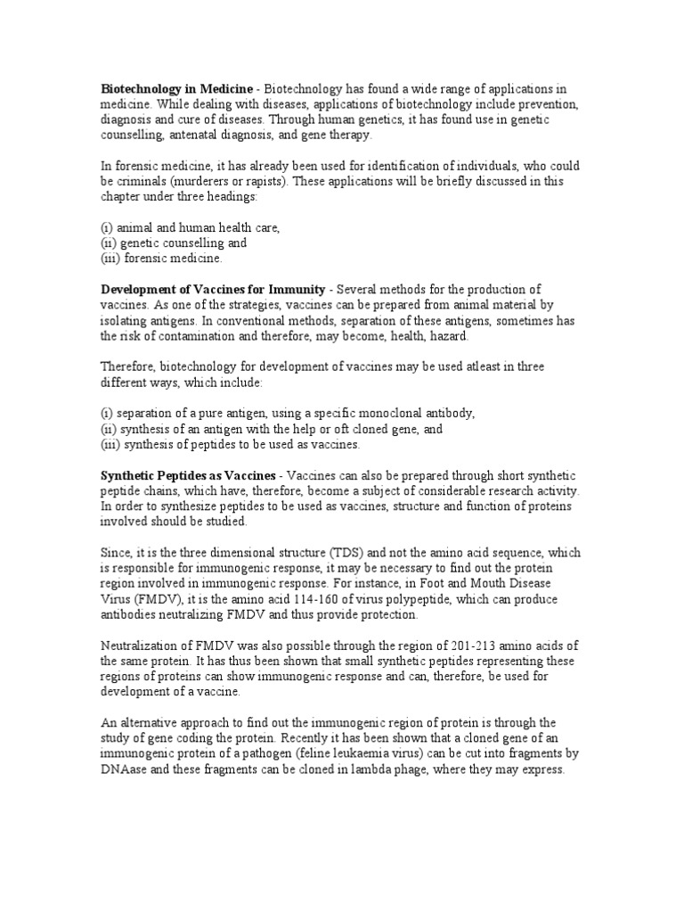 Biotech and Medicine | PDF | Gene Therapy | Infection