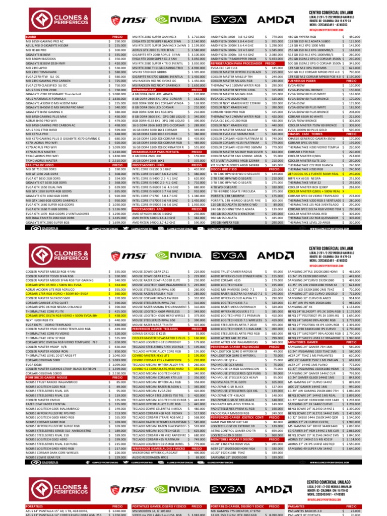 Precios de Componentes de PC 2023 | PDF | Electrónica | Ingeniería ...