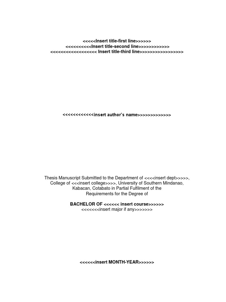 Undergraduate Thesis Manuscript Template PDF Thesis Academia