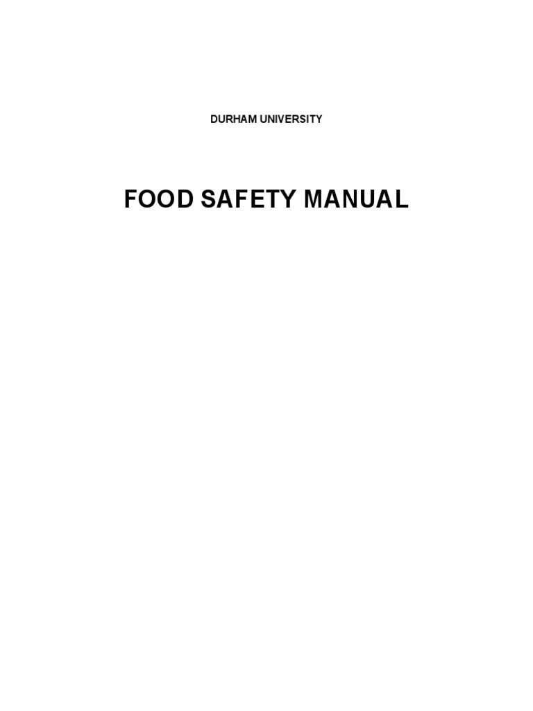Durham University Food Safety Manual | PDF | Refrigerator | Food Safety