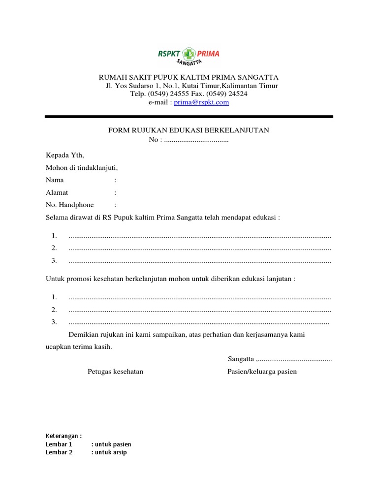 Form Rujukan Edukasi Berkelanjutan | PDF