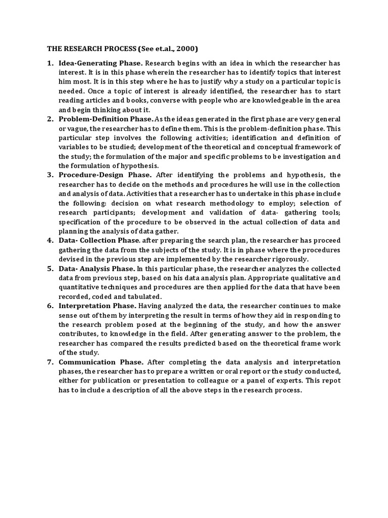 Steps in the Research Process Guide | PDF | Scientific Method ...