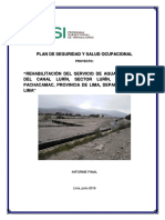 Plan Seguridad y Salud Obra Rehabilitación Canal Lurín