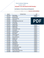 PGD-2019 Admitted Participant With Batch and Roll