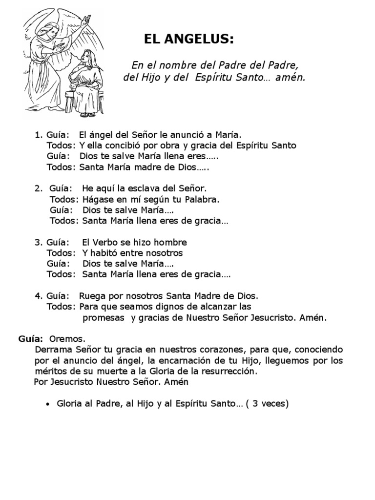 Oración del Ángelus Completa | PDF | Cocina, comidas y vino