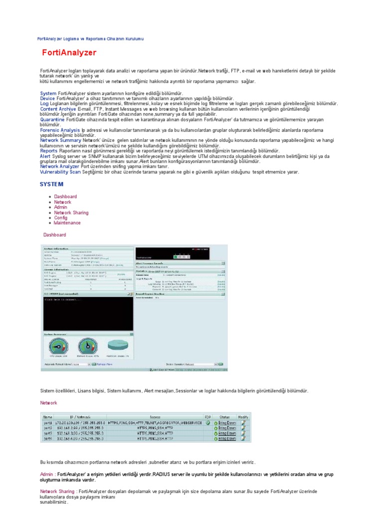 FortiAnalyzer Kurulum | PDF