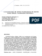 Dialnet CuestionarioDeJuegoPatologicoDeSouthOaksSOGS 7075624 PDF