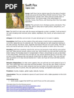 Swift Fox | PDF | Fox | Mammals