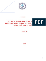 Manual Operaţional Pentru Intervenţia În Focarele de Pestă Porcină Africană Editia 3 2019